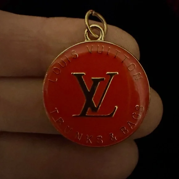 Louis Vuitton Red/Gold Logo Zipper Pull Charm - Picture 6 of 7